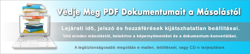 Másolás- és Nyomtatásvédelem PDF-fájlokhoz és E-könyvekhez
